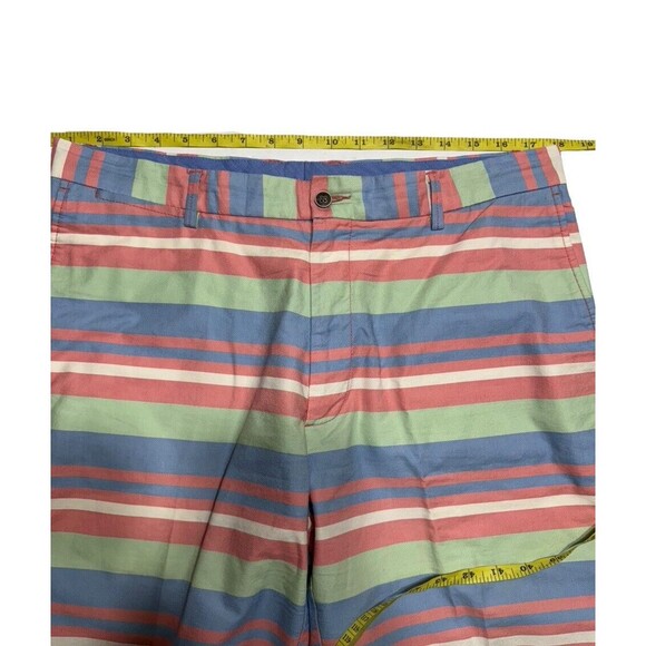 Peter‎ Millar Chino Golf Shorts Men’s Size 36 Pastel Horizontal Stripe - Picture 5 of 9